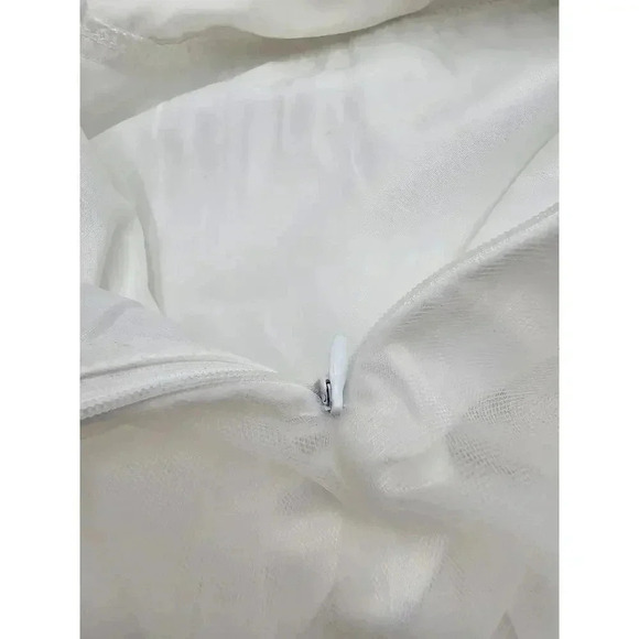 Trish Scully Girl's Size 14 White Tulle Midi Flower Girl Bridesmaids Gown - Picture 7 of 8